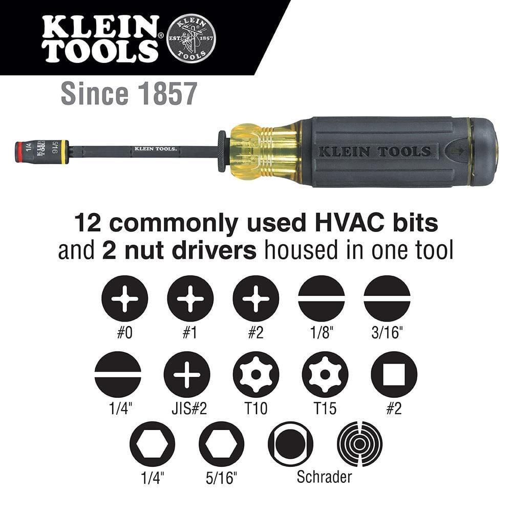 Klein Tools 14 in 1 HVAC Adjustable Screwdriver, large image number 3