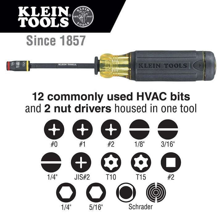 Klein Tools 14 in 1 HVAC Adjustable Screwdriver, large image number 2