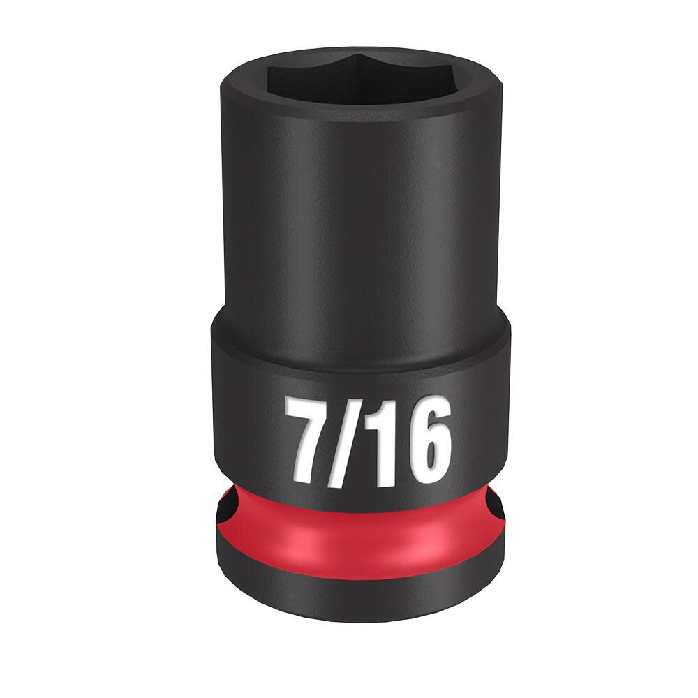 Milwaukee Impact Socket 3/8in Drive 7/16in Standard 6 Point, large image number 1