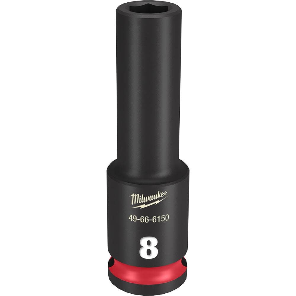 Milwaukee SHOCKWAVE Impact Duty Socket 3/8in Drive 8MM Deep 6 Point, large image number 1
