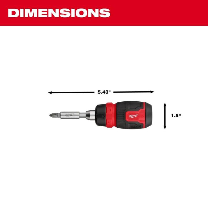 Milwaukee 8-in-1 Ratcheting Compact Multi-Bit Screwdriver, large image number 2