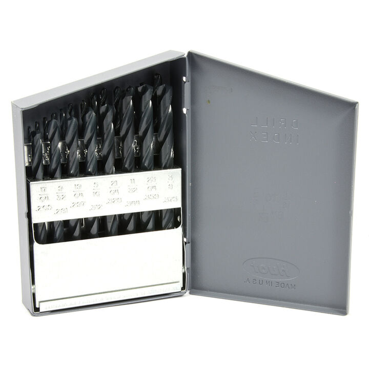 Forney Industries 21-Piece Jobber Length Drill Bit Set, High Speed Steel (HSS), 135 Degree Split Point