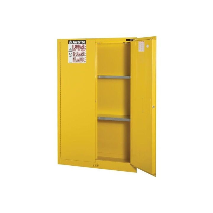 Justrite 45 Gallon Yellow Self Close Flammable Cabinet, large image number 2