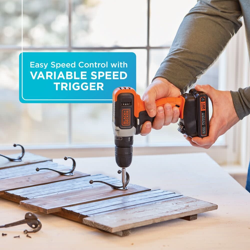 Black and Decker 20V MAX Cordless Drill/Driver Kit, large image number 3