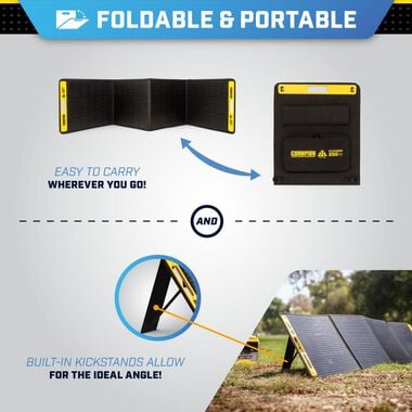 Champion Power Equipment 200-Watt Portable Foldable Solar Panels with Extension Cable and Kickstand, large image number 2