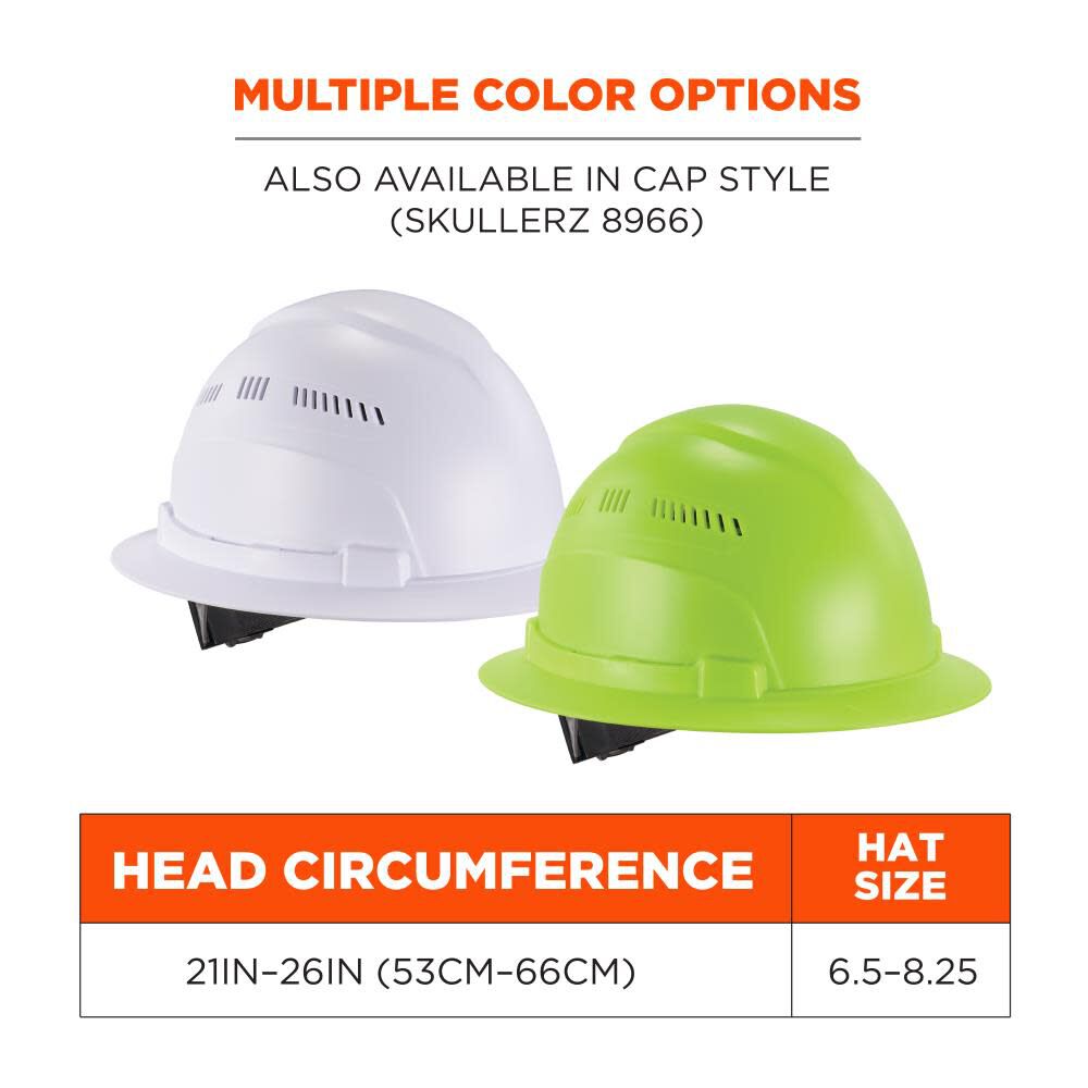 Ergodyne Skullerz 8968 Lightweight Full Brim Hard Hat Vented