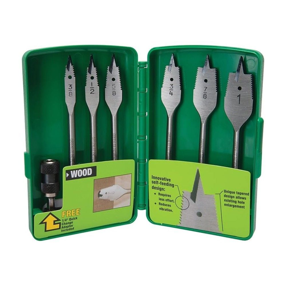 Greenlee 3/8 - 1in Bit Diameter Self-Feeding Spade Bit Set 6pc, large image number 1