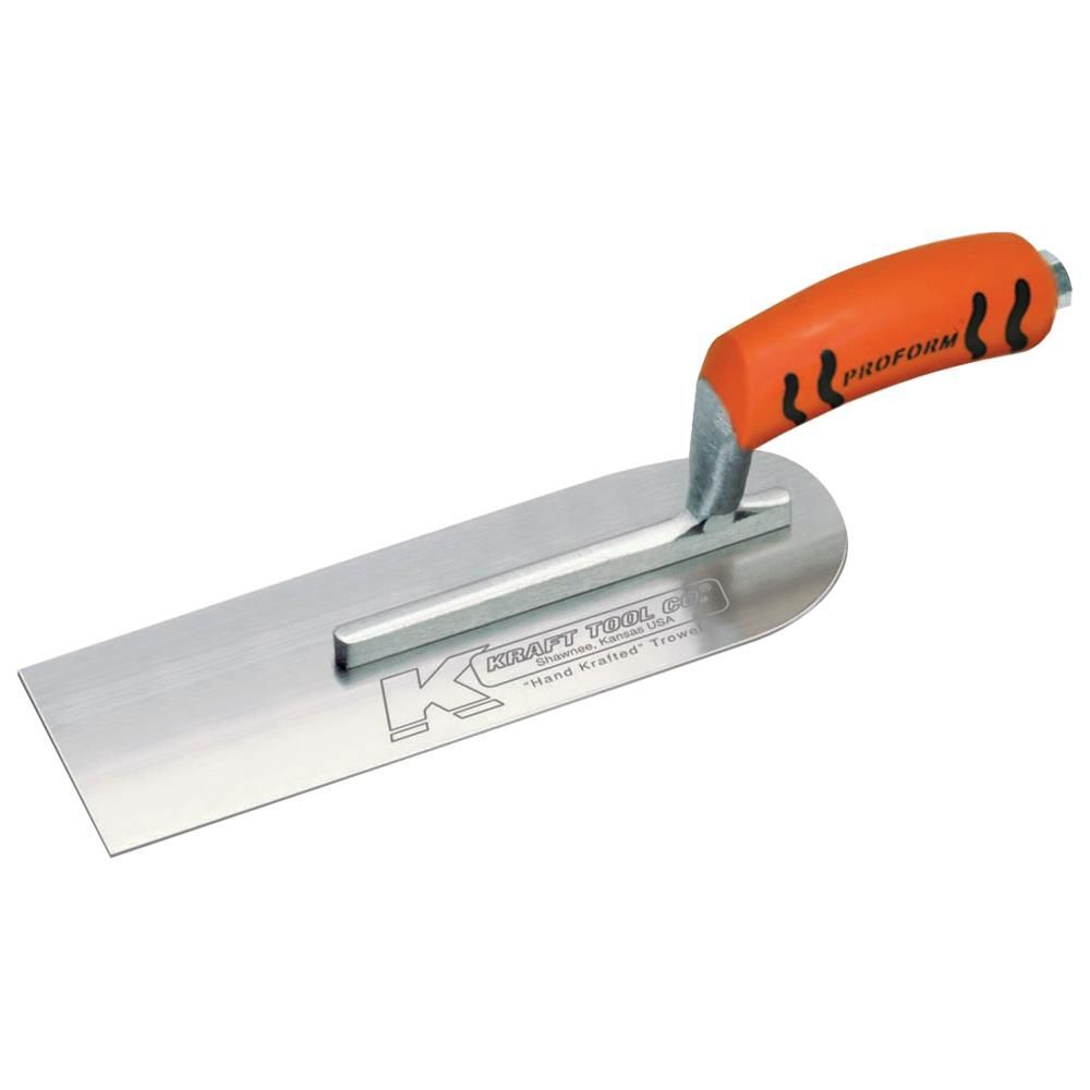 Kraft Tool Co 10-1/2 In. x 3 In. Carbon Steel Pipe Trowel with ProForm Handle, large image number 1