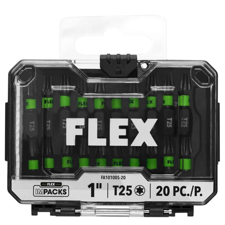 FLEX IMPACKS 1 Inch T25 Impact Driver Bit Set, 20 Pieces