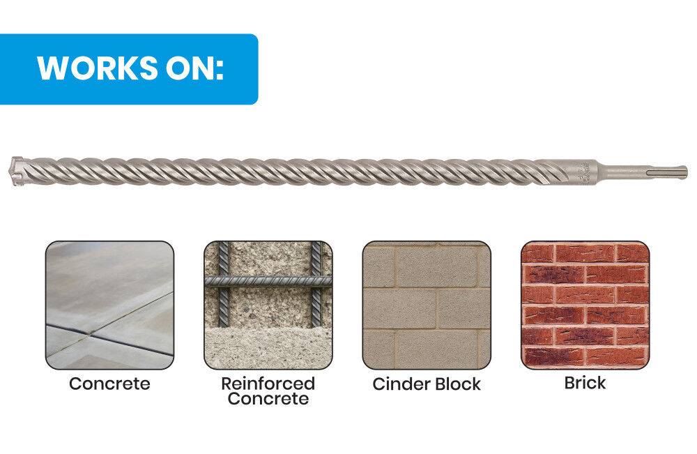 Spyder 3/4 Inch x 18 Inch SDS-Plus 4-Cutter Carbide-Tip Hammer Drill Bit, large image number 5