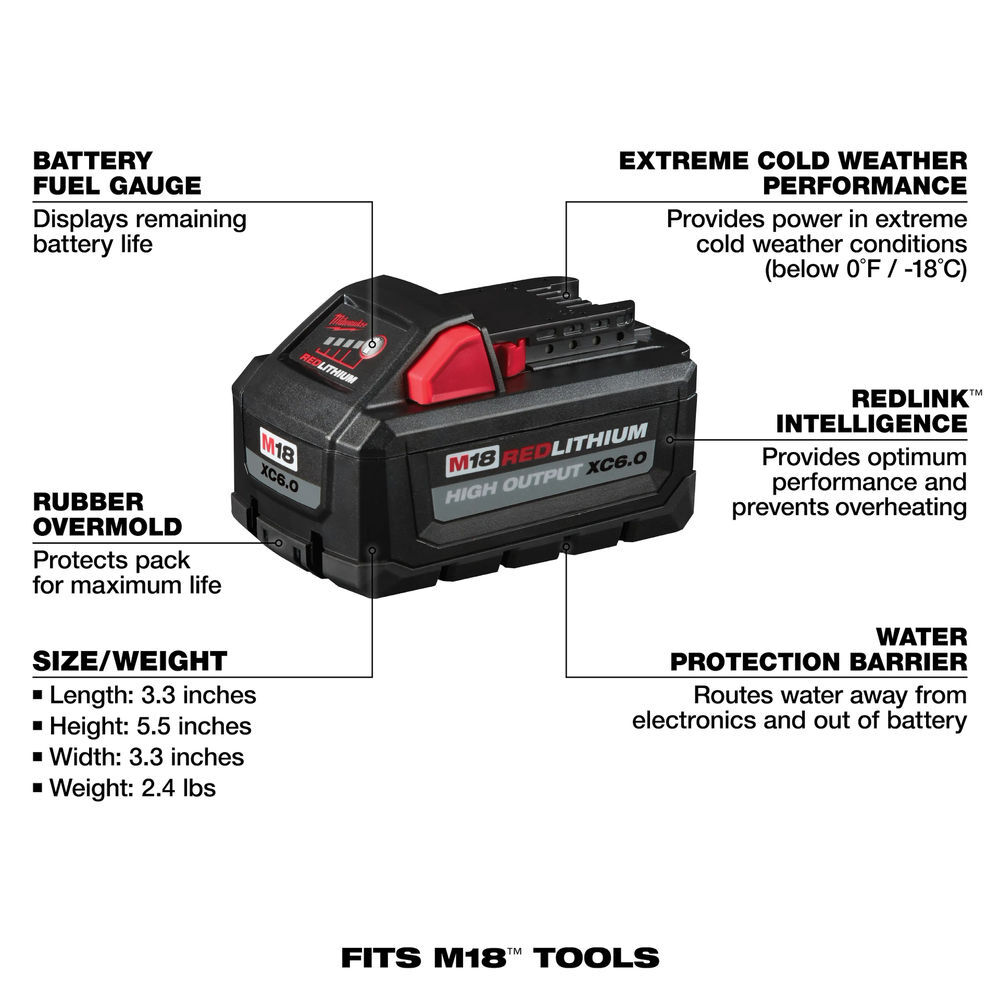Milwaukee M18 & M12 Rapid Charger & (2) XC6.0 Battery Pack 2 Pack Bundle, large image number 14