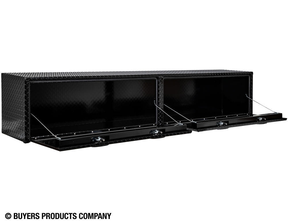Buyers Products Company 16x13x96 Inch Gloss Black Diamond Tread Aluminum Topsider Truck Box, large image number 3