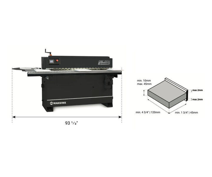 Maksiwa International 220V 1-Ph 21 Ft./Minute Pre-Milling Automatic Edgebander, large image number 2