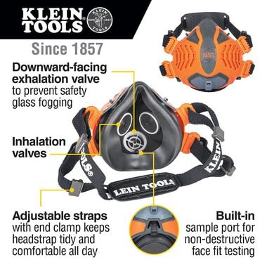 Klein Tools P100 Half-Mask Respirator, M/L, large image number 1