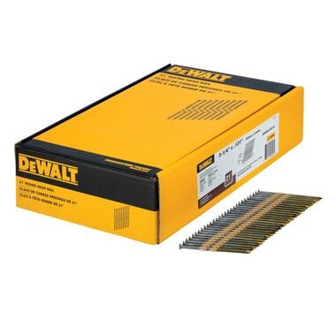 DEWALT 3 1/4 in x .131 in Plastic Collated 21 Degree Smooth Bright Nails 2000qty