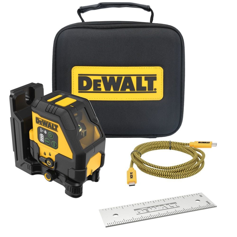 DEWALT USB Rechargeable Green Cross Line Laser Base Kit, large image number 1