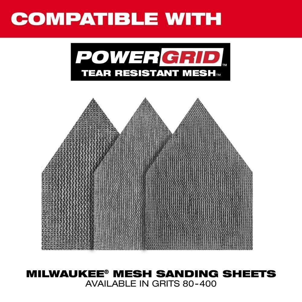 Milwaukee M12 Orbital Sander (Bare Tool), Assorted Mesh Sanding Sheet-36 Pack Bundle, large image number 8