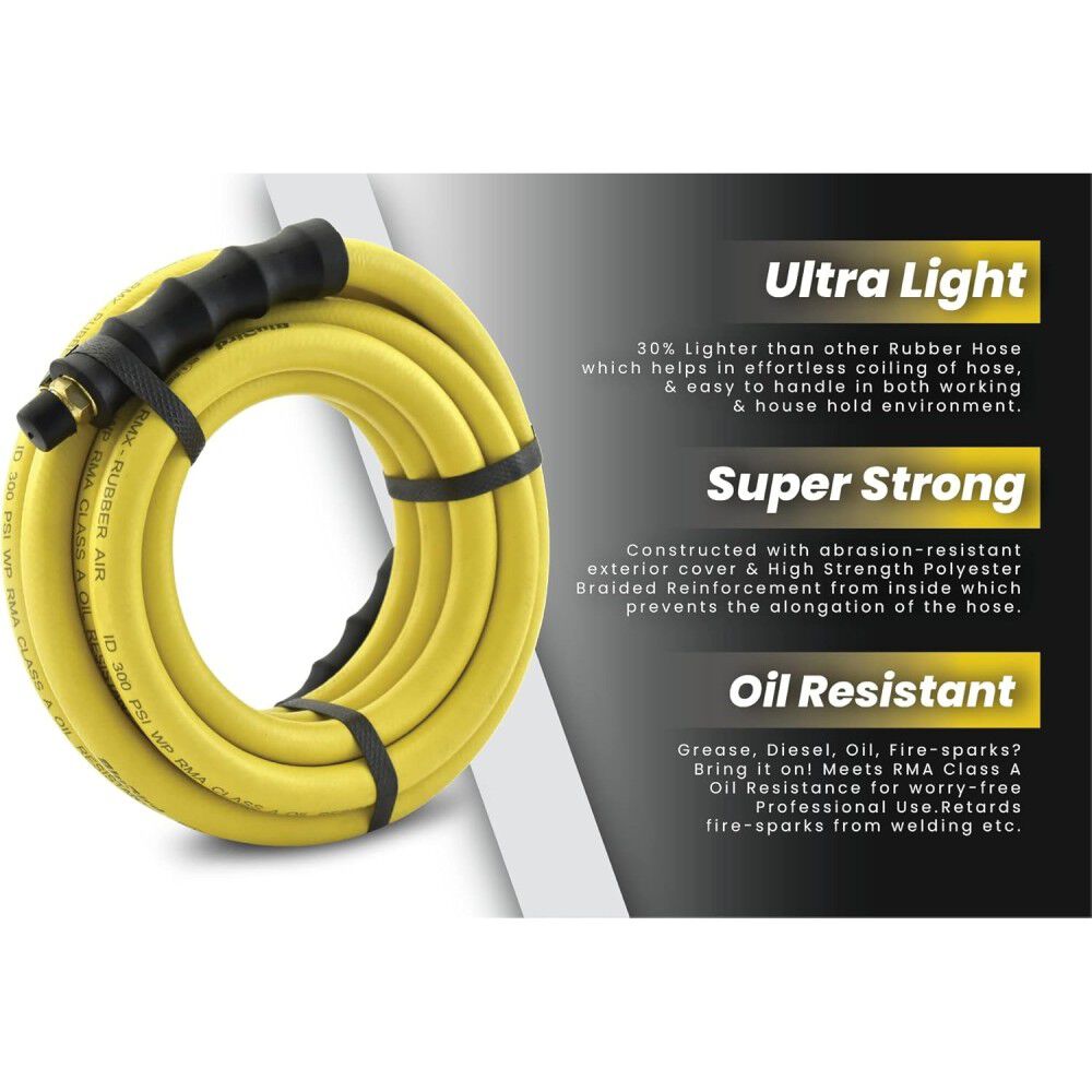 BluBird OilShield Next-Gen 1/2 Inch x 100 Ft. Rubber Air Hose Assembly, large image number 4