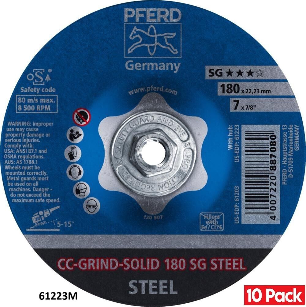 Pferd CC-GRIND 7 Inch CO-COOL Ceramic Grinding Disc Bundle, 10 Pieces, large image number 2