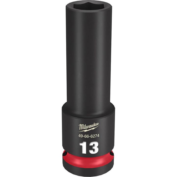 Milwaukee SHOCKWAVE Impact Duty Socket 1/2in Drive 13MM Deep 6 Point, large image number 0