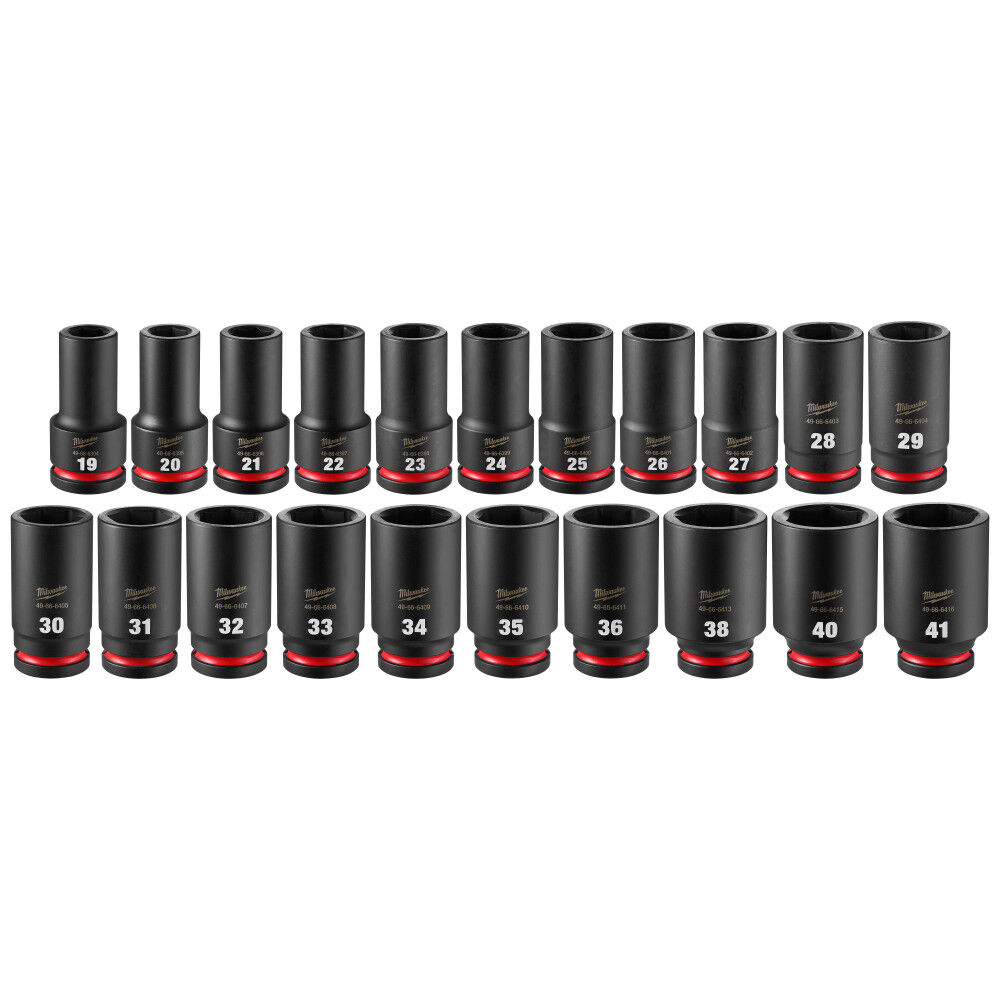 Milwaukee SHOCKWAVE Impact Duty 3/4 Inch Drive Metric Deep Socket Set with PACKOUT 21 Pieces - 49-66-6772
