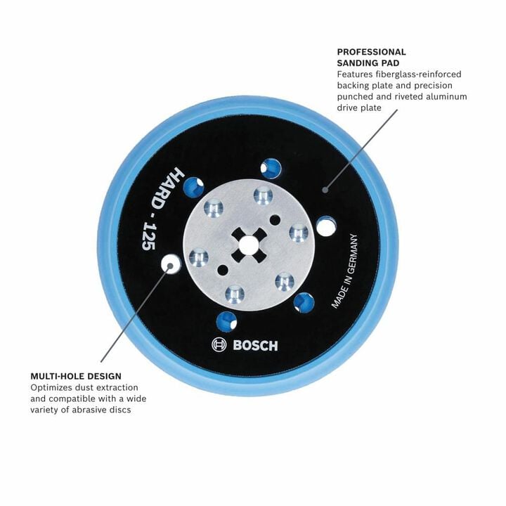 Bosch 5in Hard Hook & Loop Multi Hole Sanding Pad, large image number 1