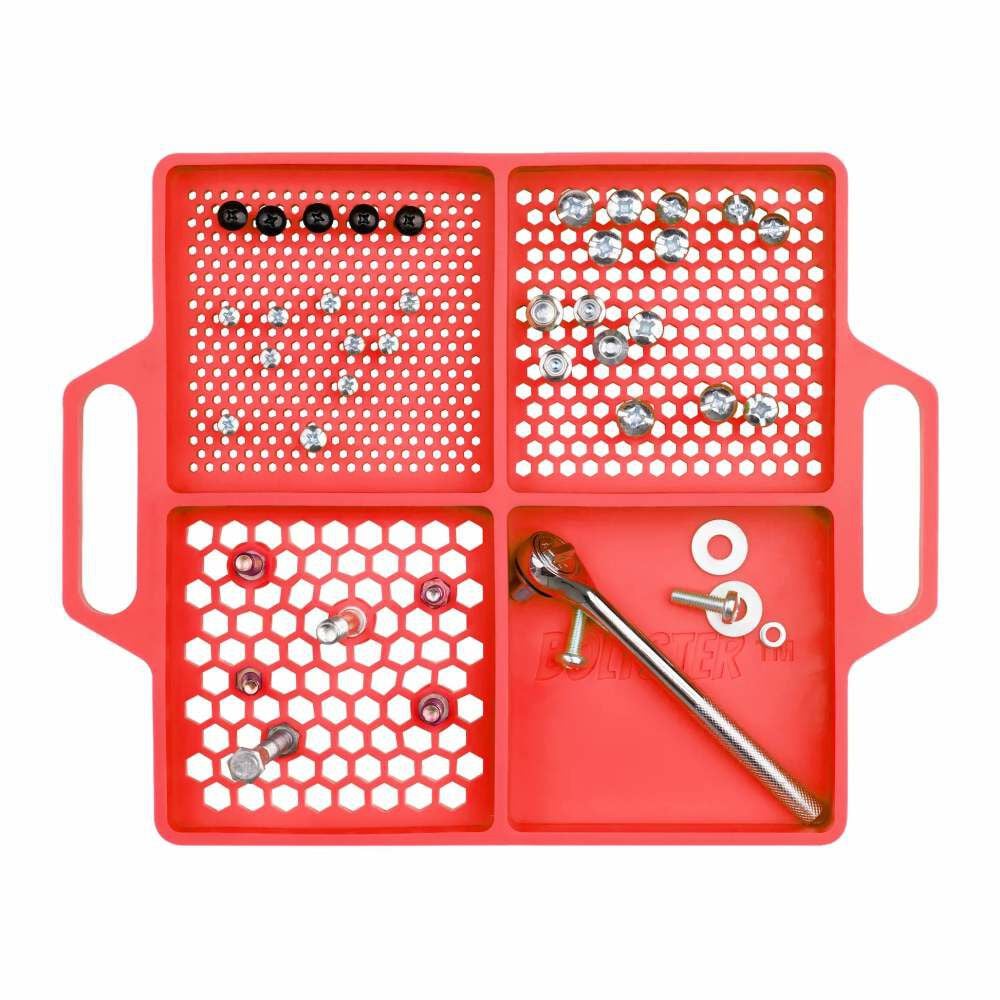 Boltster 4-Way Flexible Fastener Organizing Tray Red, large image number 1