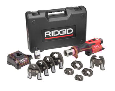 Ridgid RP 251 Press Tool Battery Kit with ProPress Rings & Jaws (1/2 Inch-1-1/4 Inch) and C1 Actuator