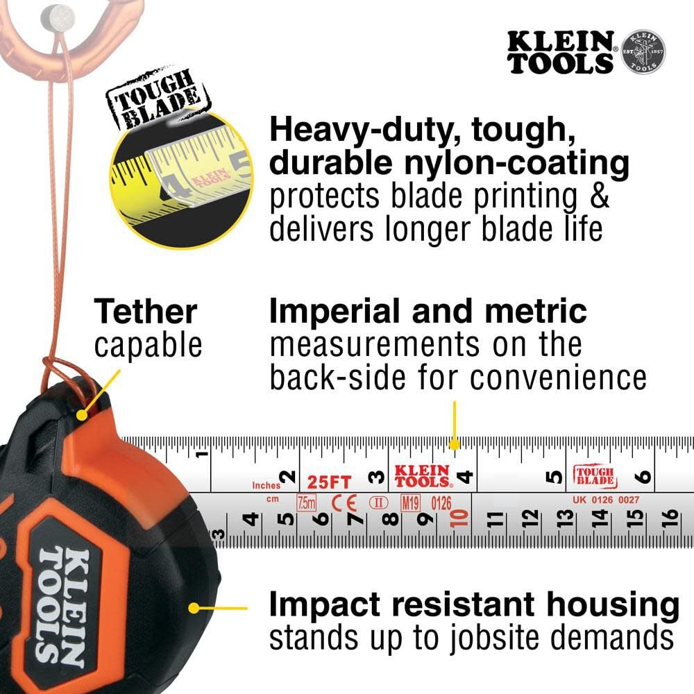 Klein Tools 7.5 m Double Hook Tape Measure, large image number 3