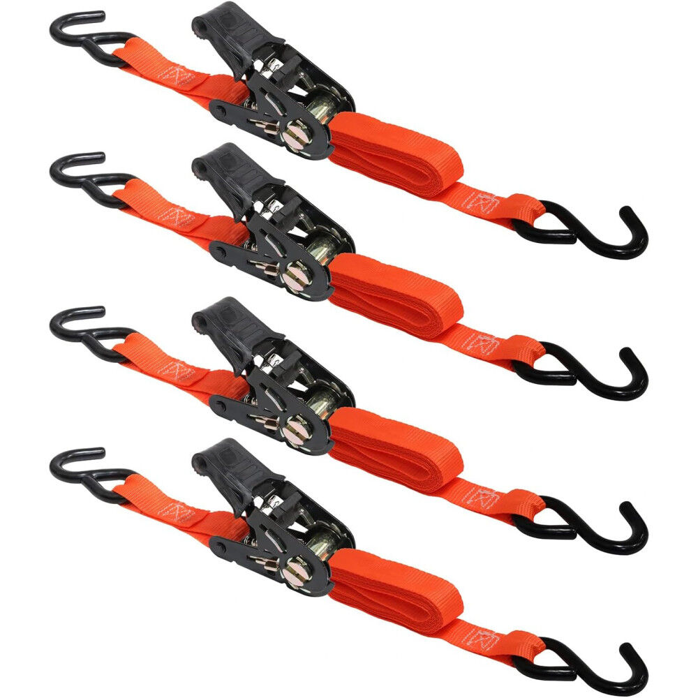 Allied International Cargoloc 1 Inch x 8ft Web Ratchet Orange 4pk