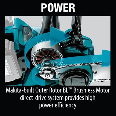 Makita 18V X2 (36V) LXT Lithium-Ion Brushless Cordless 16in Chain Saw Kit with 4 Batteries (5.0Ah), large image number 2