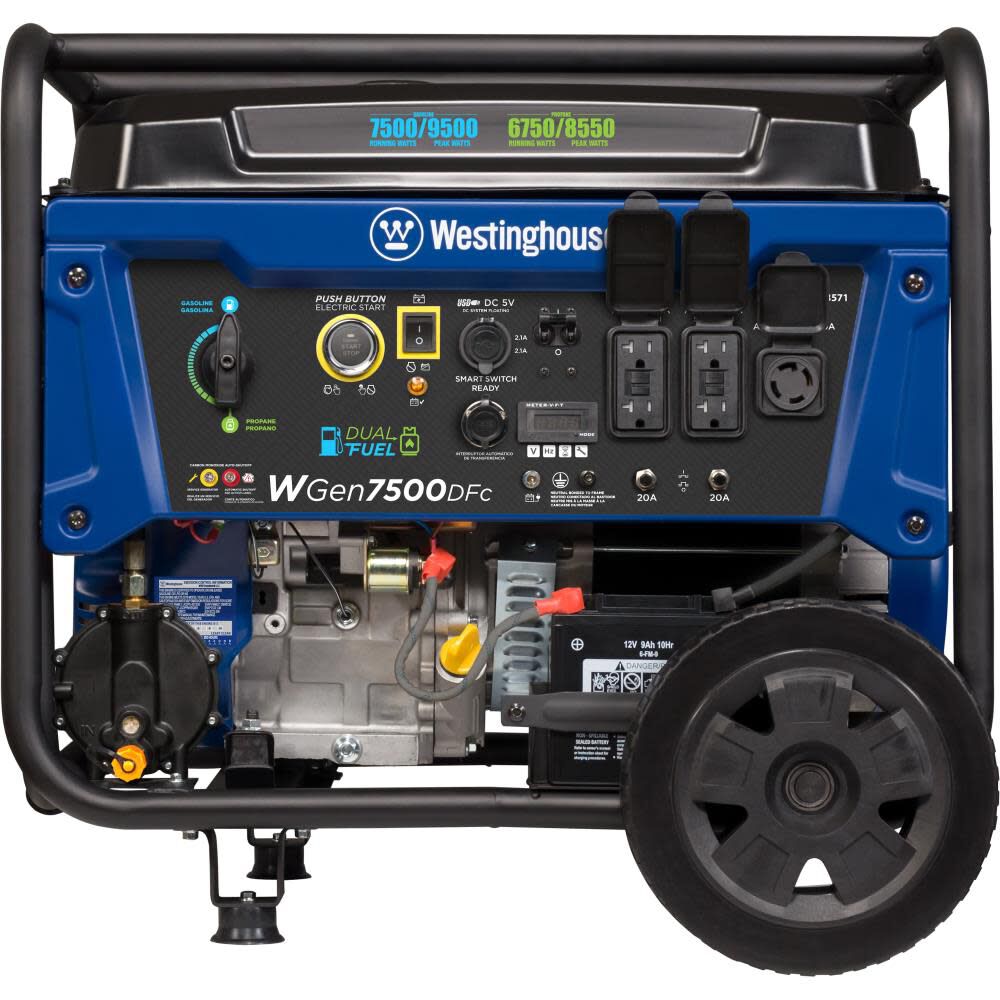 Westinghouse Outdoor Power 9,500 Watt Dual Fuel 49-State Portable Generator with CO Sensor, large image number 9