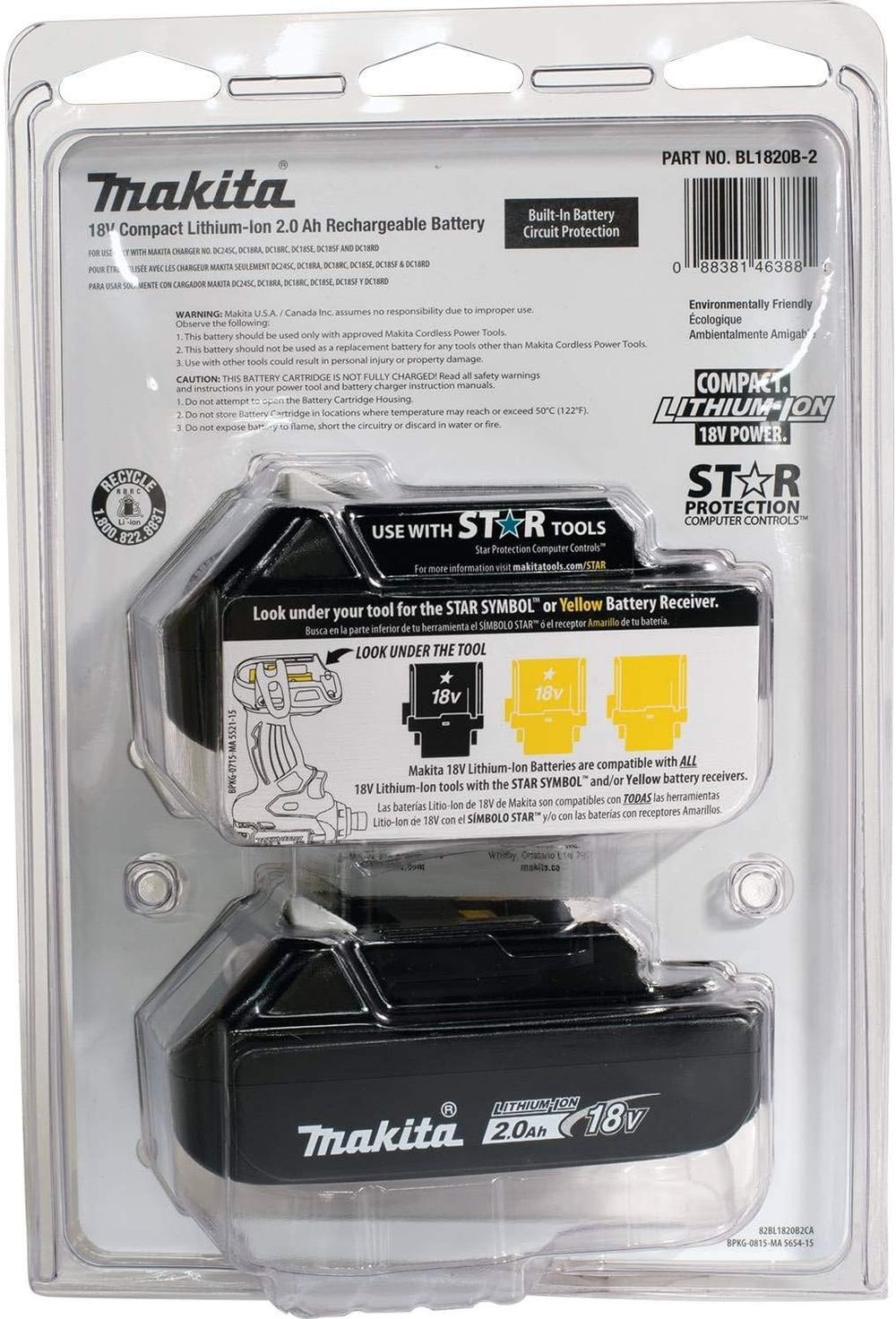Makita 18V LXT 18V 2Ah Lithium Ion Power Tool Battery Pack with Fuel Indicator (2 Pack), large image number 8