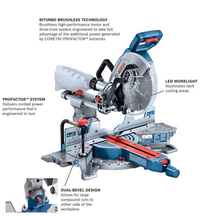 Bosch 18V 10 Inch Slide Miter Saw Kit Reconditioned, large image number 11