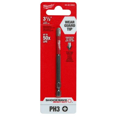 Milwaukee SHOCKWAVE 3-1/2 in. Impact Phillips #3 Power Bit, large image number 6