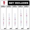 Milwaukee T-Shank Wood and Metal Jig Saw Blade Set 5pc, small image number 3