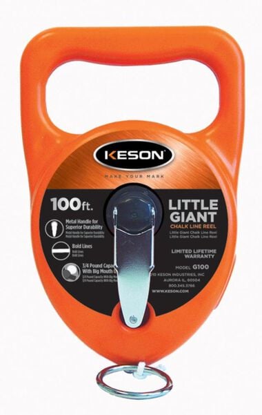 Keson 100 ft Giant Chalk Line Reel with 12 ounce Capacity