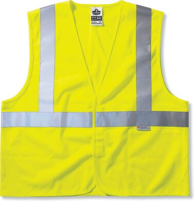Ergodyne GloWear 8255HL Class 2 Lime Green FR Safety Vest - 4X/5X, large image number 0