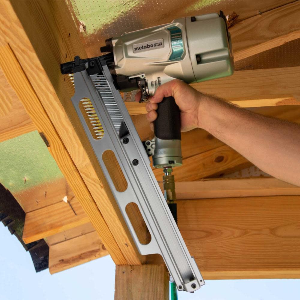 metabo hpt 3 14in 21 degree pneumatic framing nailer with aluminum magazine nr83a5s1m detail view 14