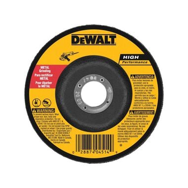 DEWALT 4-1/2 In. x 1/4 In. x 7/8 In. High Performance Metal Grinding Wheel (5 Pack)