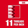 Milwaukee 5/8 in -11 NC Straight Flute Plug Tap, small image number 2