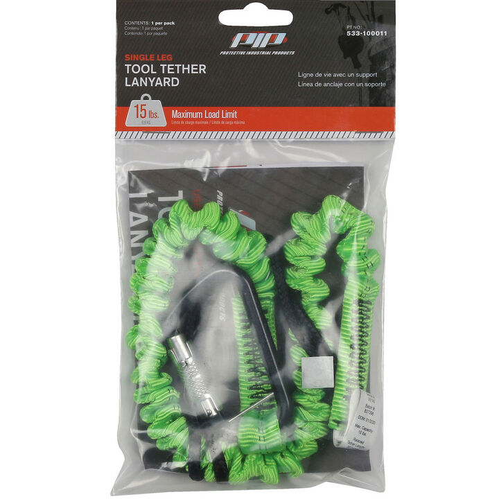 Protective Industrial Products Tool Tethering Lanyard 10 Lbs Maximum Load Limit Single Leg, large image number 1
