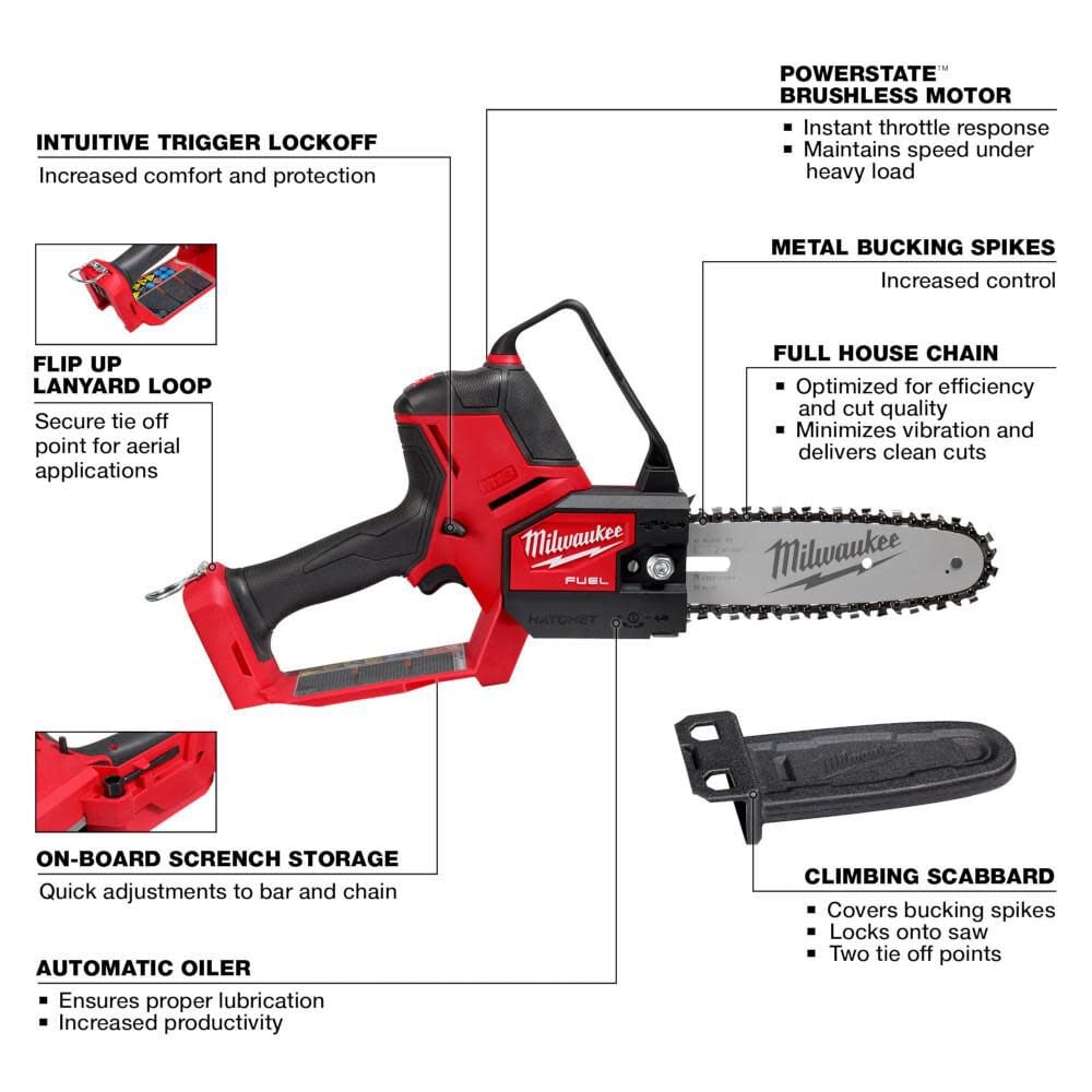 Milwaukee M18 FUEL Hatchet 8 Inch Pruning Saw (Bare Tool), large image number 3