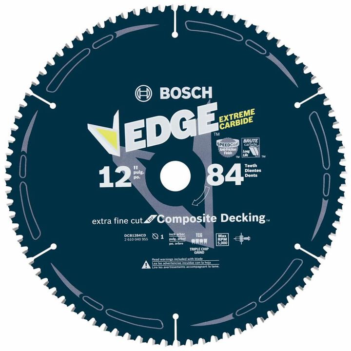 Bosch 12 Inch 84 Tooth Edge Circular Saw Blade for Composite Decking