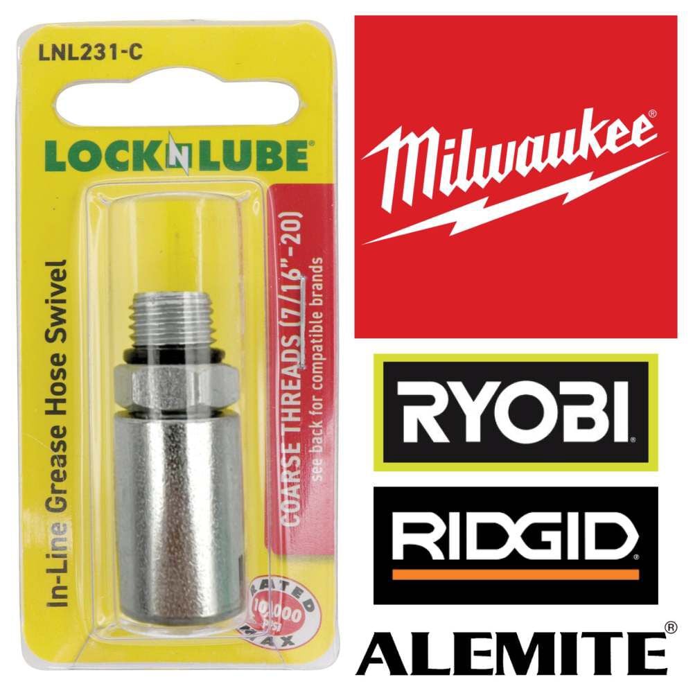 Lock N Lube 1/8 Inch NPT 10000 Psi In-Line Grease Hose Swivel, large image number 4