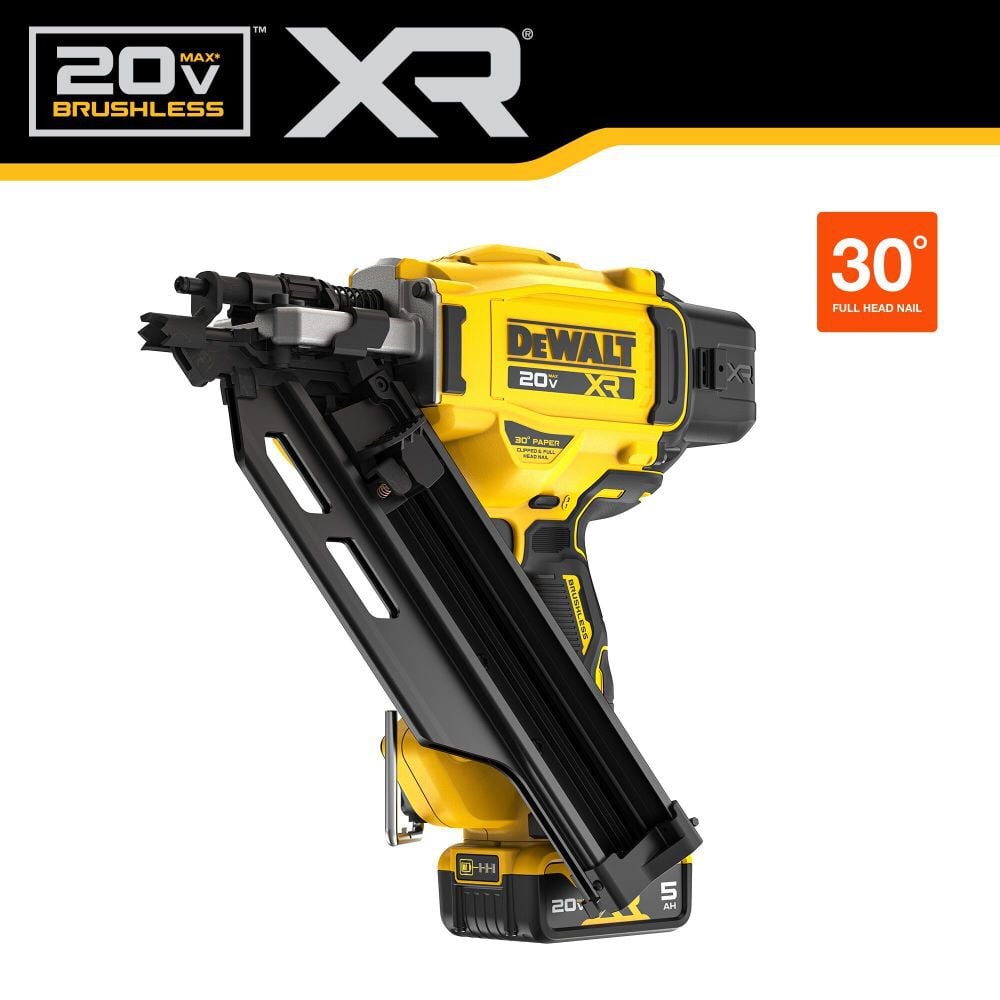 DEWALT 20V MAX 30 Degree Paper Tape Framing Nailer Kit, large image number 2