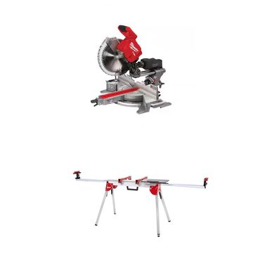 Milwaukee M18 12 In. Miter Saw (Bare Tool), Folding Miter Saw Stand Bundle