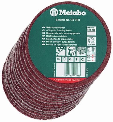 Metabo 3-5/32 In. Hook and Loop Sanding Sheets P80 25-Pack, large image number 0