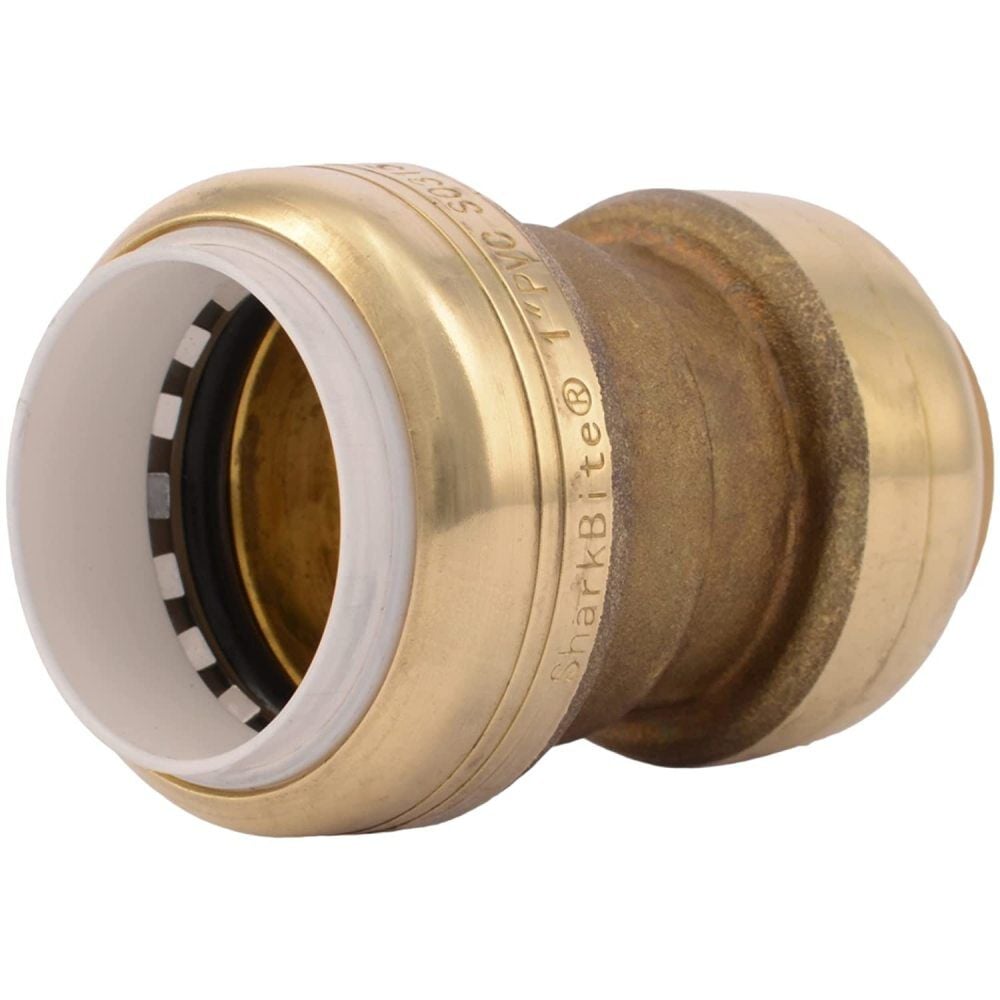Sharkbite 1in CTS x 1in PVC Brass Transition Coupling, large image number 1