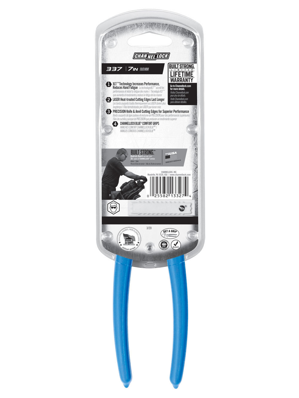 Channellock 7in XLT Diagonal Cutting Plier Xtreme Leverage Technology, large image number 3